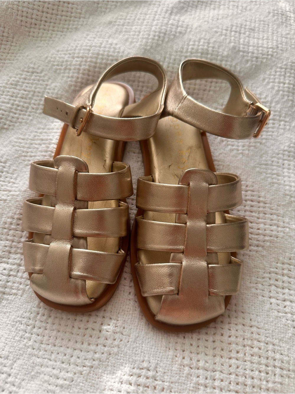 Copper Key Girls Rose Gold Strappy Ankle Buckle Sandals